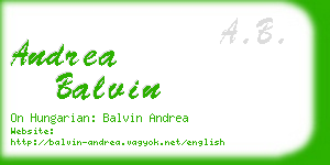 andrea balvin business card